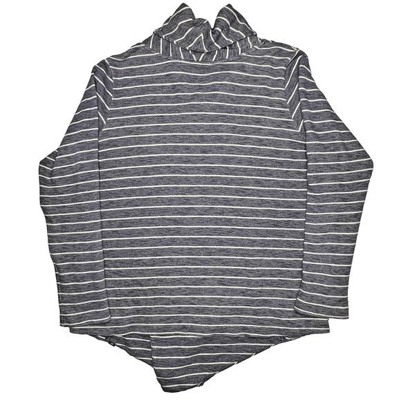 The North Face Cardigan Womens Large Blue Striped Shawl Collar Toggle Pockets - Picture 3 of 9